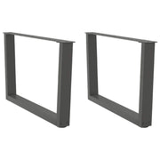 Set di 2 gambe regolabili per tavolino da caffè a forma di V 70 x 42 x 43 cm design moderno acciaio antracite 02_0056926