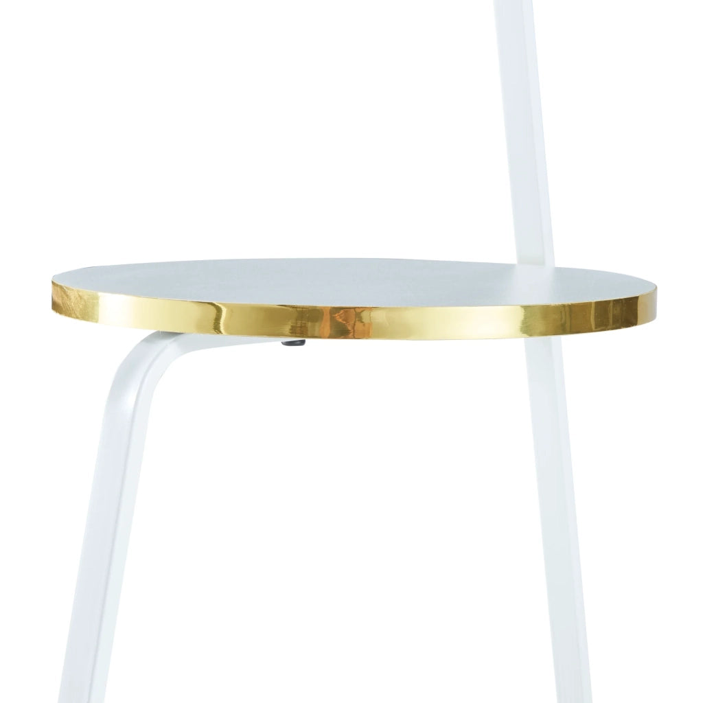 Tavolino laterale a 3 ripiani 74 x 46 x 37 cm bianco / oro 03_0008645