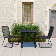 Set da Pranzo da Giardino 3 pz in Polyrattan e Vetro cod mxl 37719
