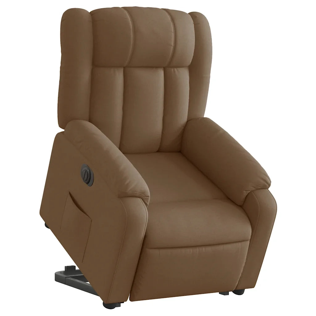 Poltrona Alzapersona Reclinabile Elettrica Marrone Tessutocod mxl 133316