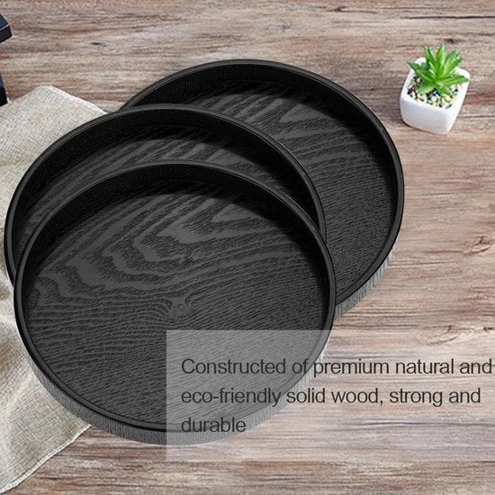 Piatto da Tavolo Rond - Piatto da Tavolo in Legno Naturale - Multifunzionale - Piatto da Tavolo Antiscivolo - Modello 21cm - Ideale per Caffè/Tè/Frutta - Piatto da Tè