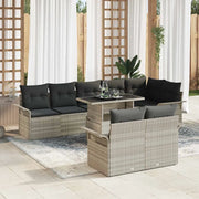 Set Divano da Giardino 9 pcs Grigio chiaro Poly Rattan 3348308
