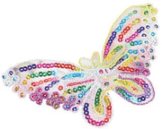 Set di applicazioni per cucito 2 pezzi - Punti per strizzare - Applicazioni per cucito con motivo farfalla - Materiale: poliestere - Dimensioni: 16,5 x 9,5 cm