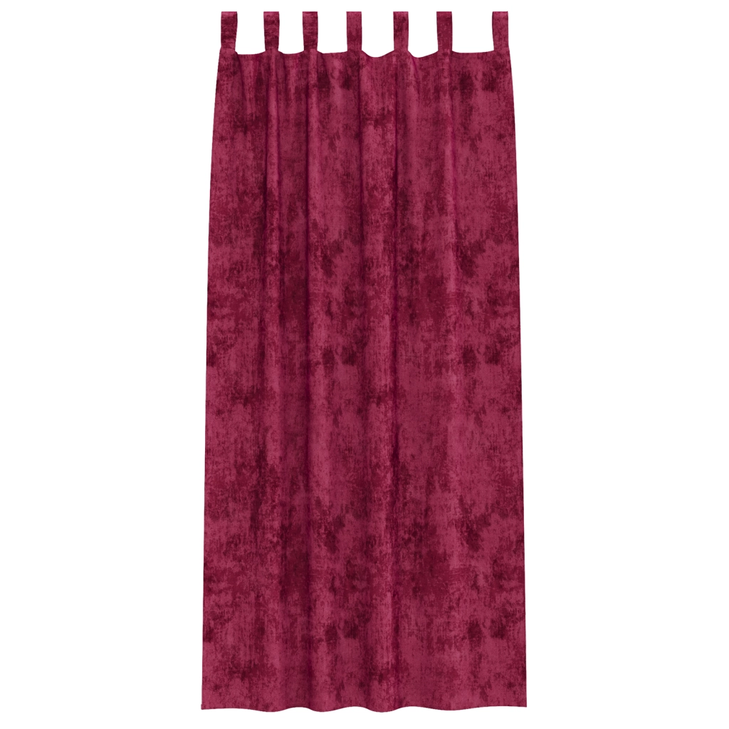 Tende in Velluto 2 pz con occhielli Rosso vino 225x140 cm