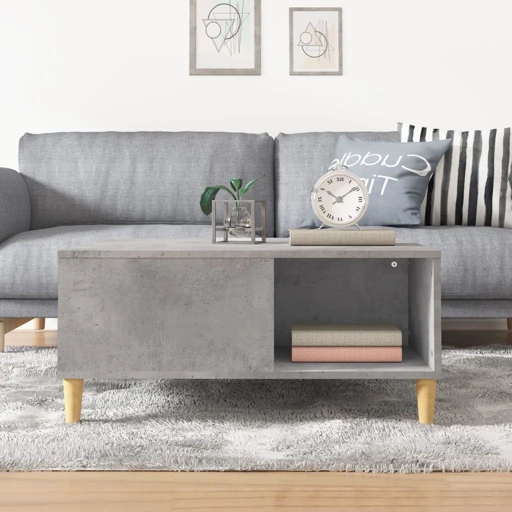 Tavolino salotto | Tavolino da caff¨¨ | Tavolino da Soggiorno Grigio Cemento 80x80x36,5 cm Legno Multistrato