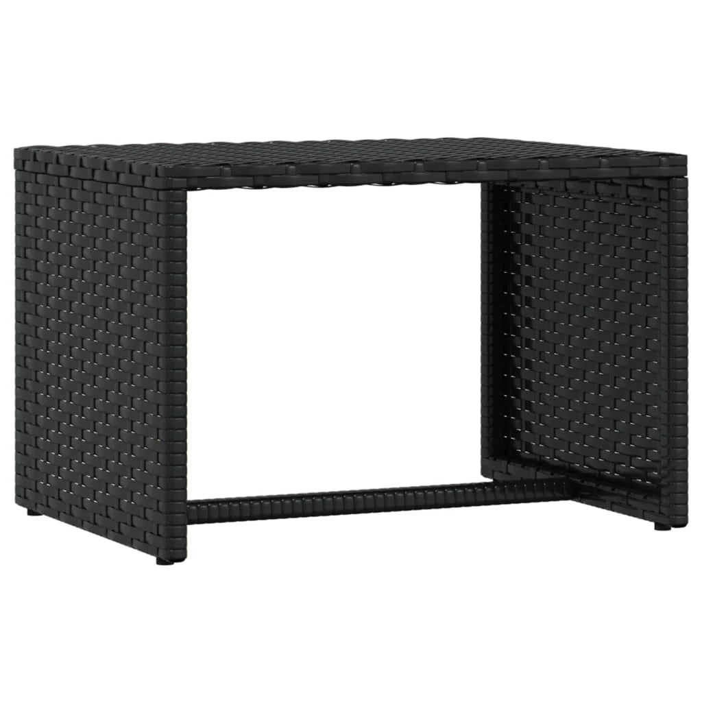 Lettino prendisole con tavolo resina intrecciata nera 02_0012207