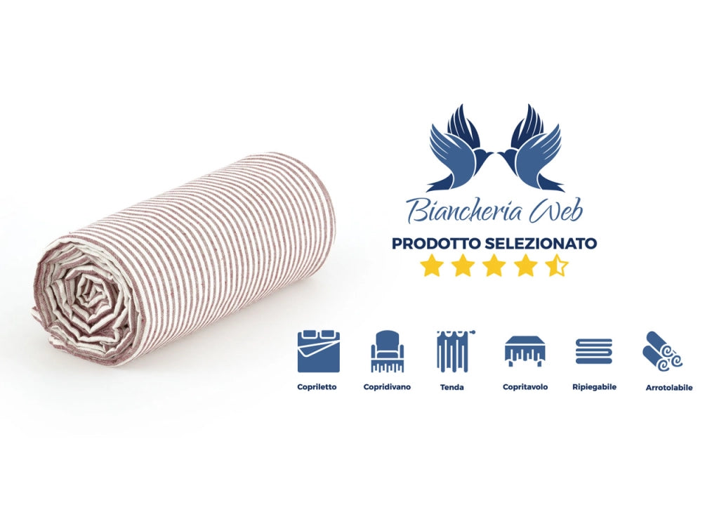 Telo Arredo Granfoulard Copritutto Cotone Made Italy Vari Disegni Arredatutto Copriletto Multiuso - 1 Piazza - Vanessa Bordeaux