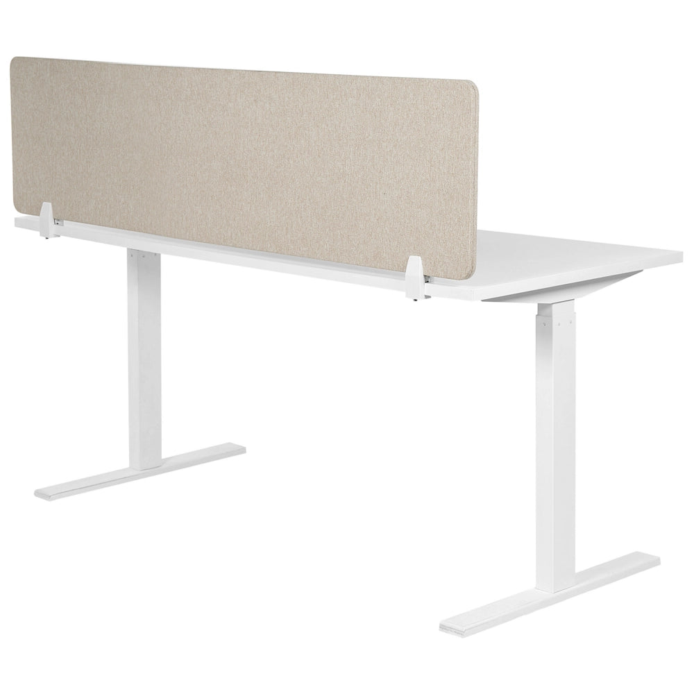 Pannello Divisorio Beige Fonoassorbente 130 x 40 cm in Plastica PET per Scrivania