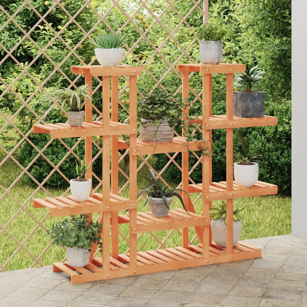 Portafiori-Supporto per Piante-Rastrelliera per Fiori 110x25x110,5 cm in Legno Massello di Abete 424161