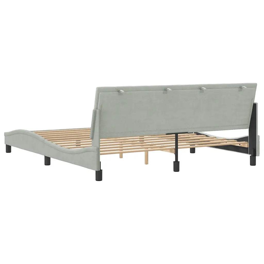 Giroletto senza Materasso Hanko Grigio Chiaro 180x200 cm Velluto