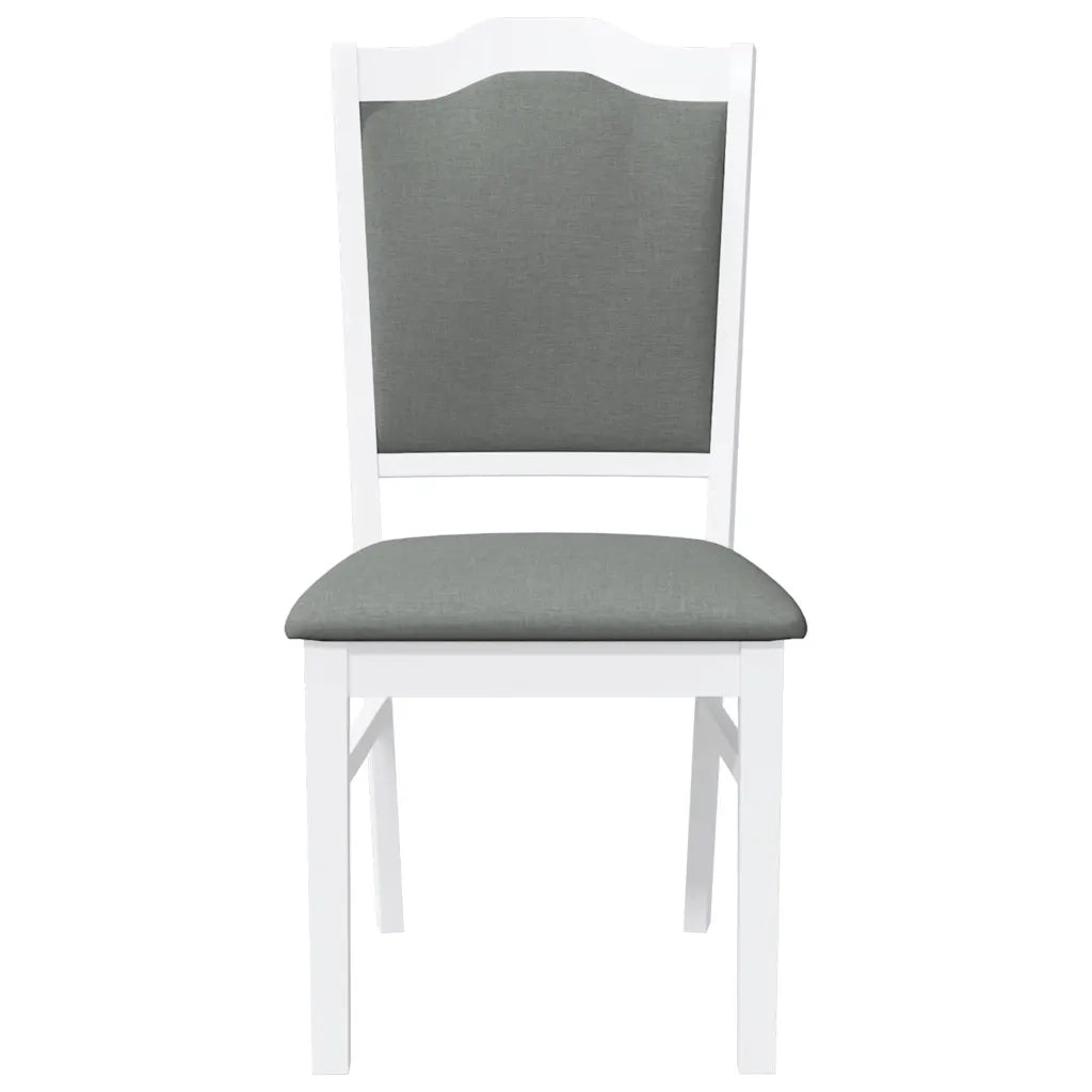 Sedie da Pranzo con Cuscini 2 pz Bianco Legno Massello di Hevea