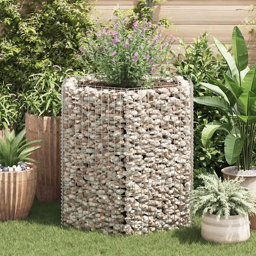 Gabbione Letto Rialzato da Giardino Esagonale 100x90x100 cm 142533