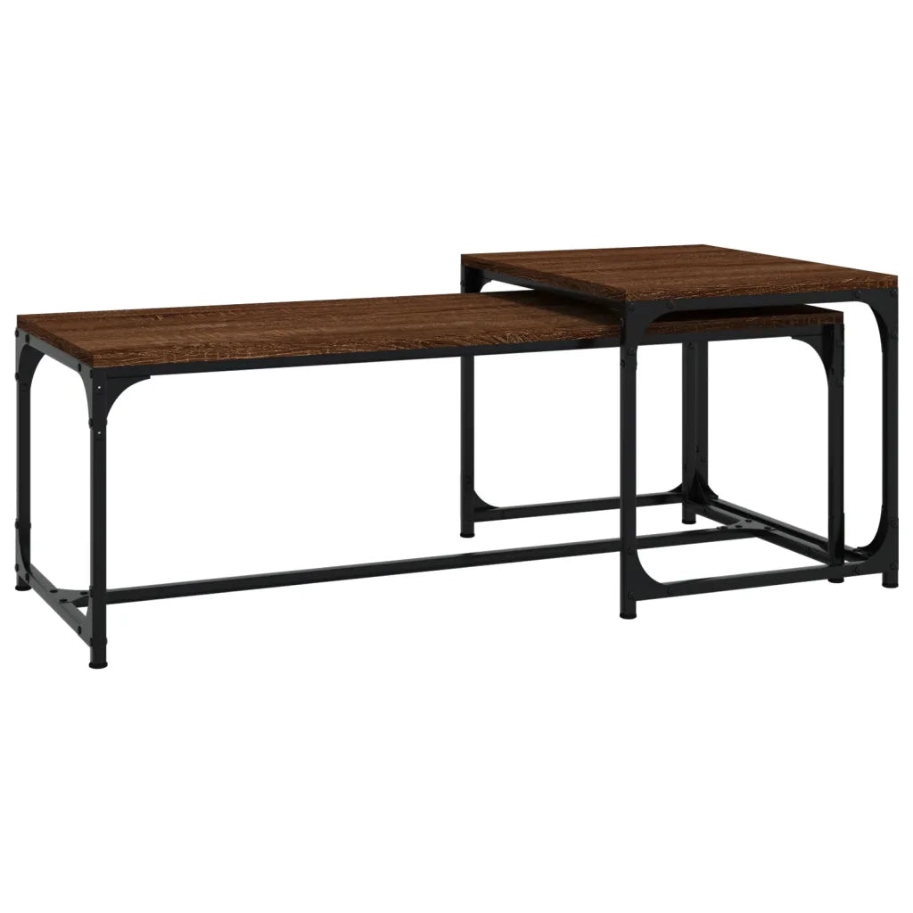 Tavolini da Salotto 2 pz Rovere Marrone in Legno Multistrato 823341