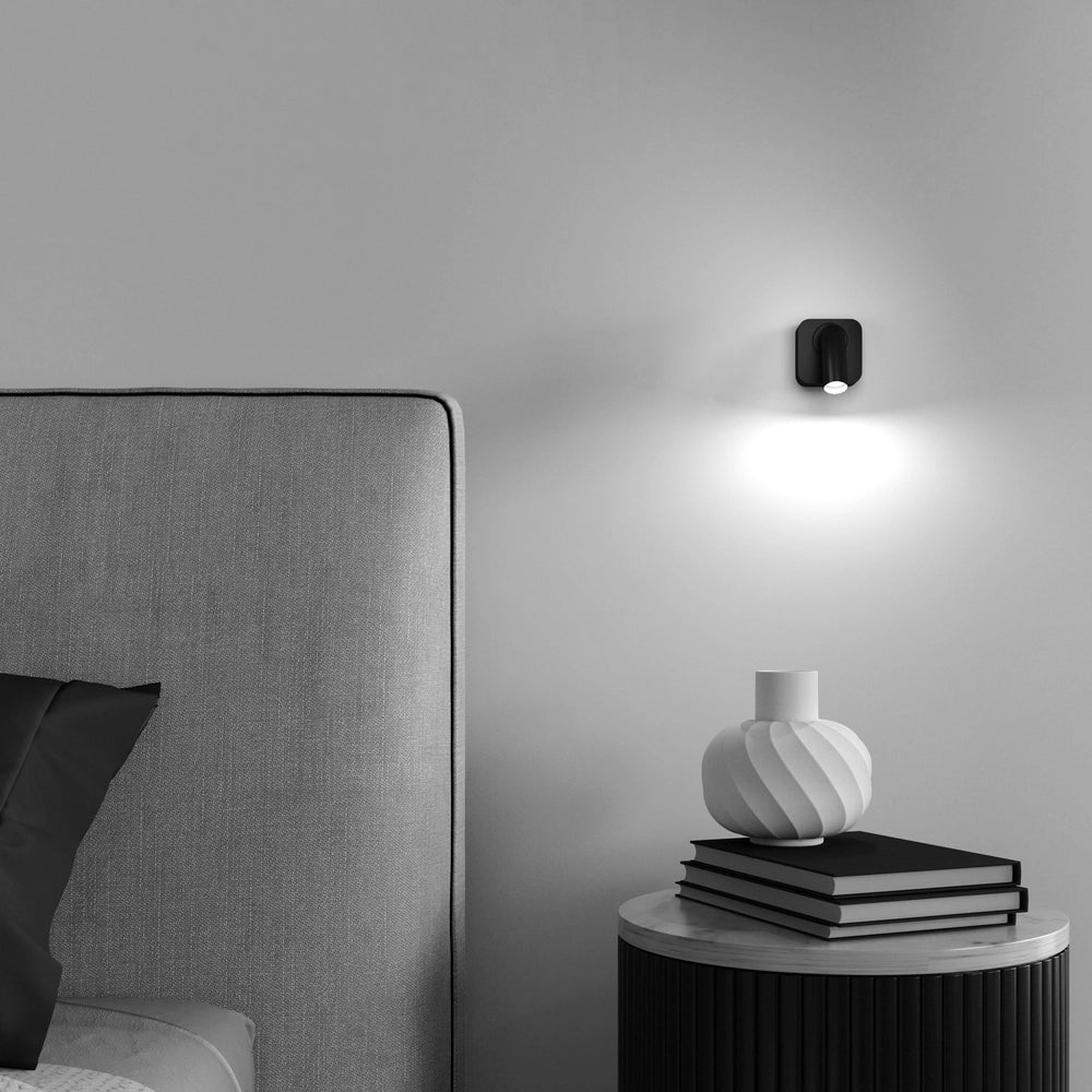 Maytoni applique moderna Mirax 1 luce LED integrato nero metallo