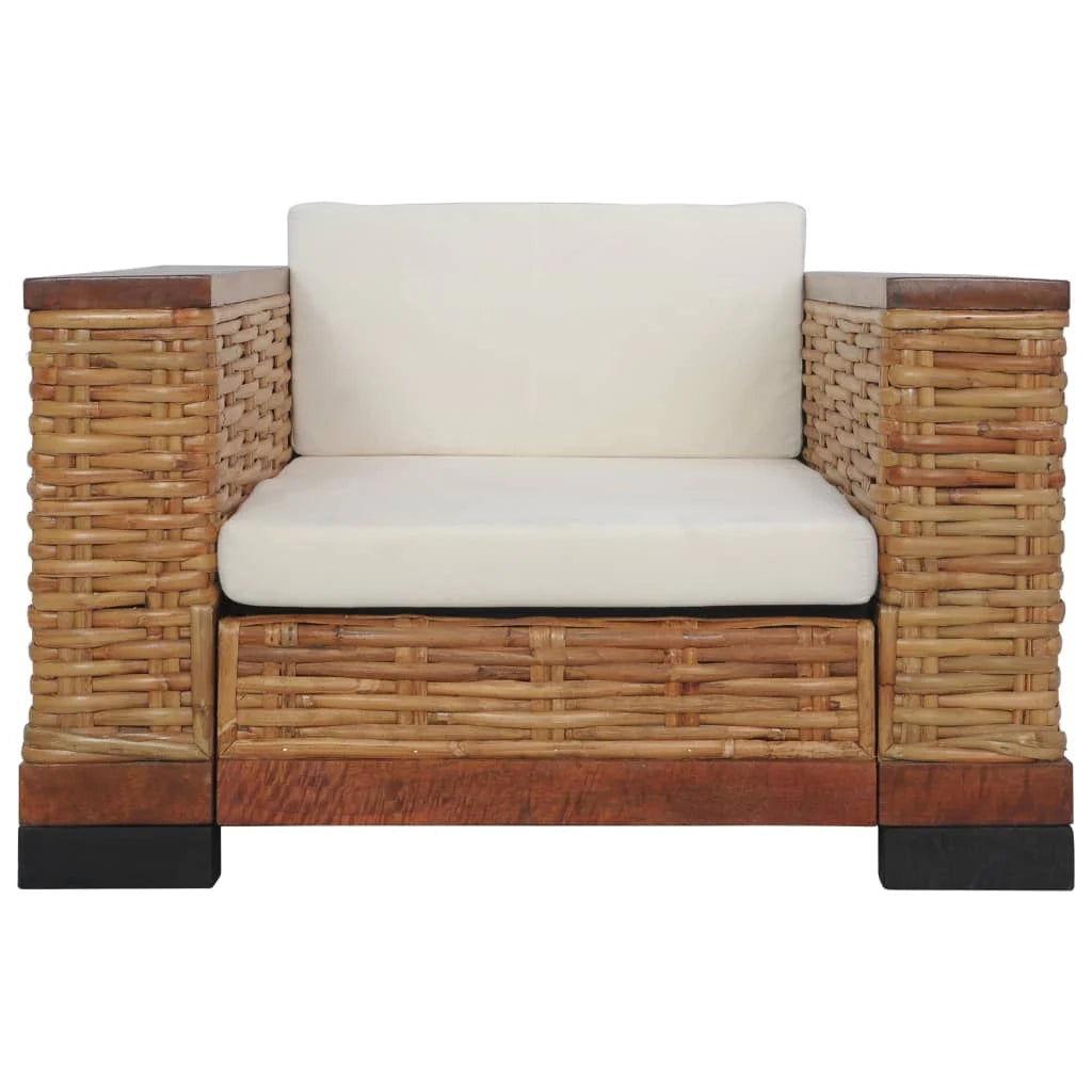 Set di divani 2 pezzi con cuscini in rattan marrone naturale 02_0020851