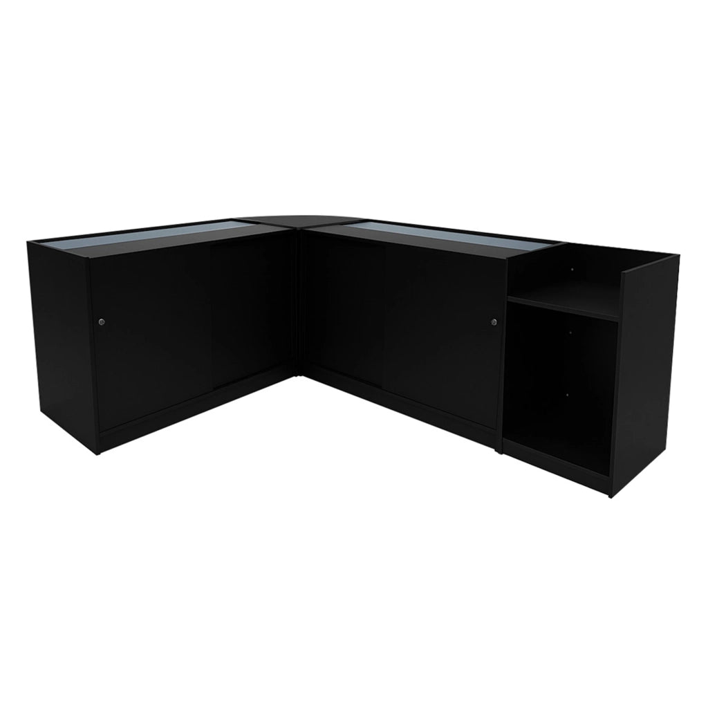 Set Banconi Neri Polaris LED K1200 B1200 CM60 TB60 con Serratura e Vetrina