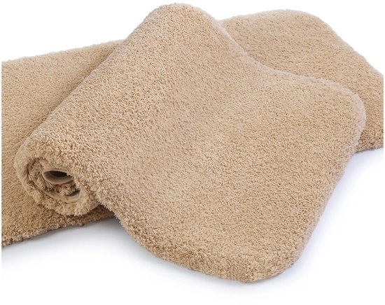 Matte anti-scivolo, 2-pack, mat, tappeto anti-scivolo, mat tappetato, mat morbido, tappeto microfibre umido, assorbente superiore, lavabile in lavatrice, asciuga velocemente - 50 x 80 cm (beige)