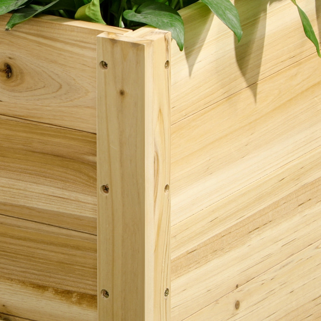 Fioriera Giardino Legno con Drenaggio e Telo ¨C zephmum ¨C 89x48x47 cm Naturale