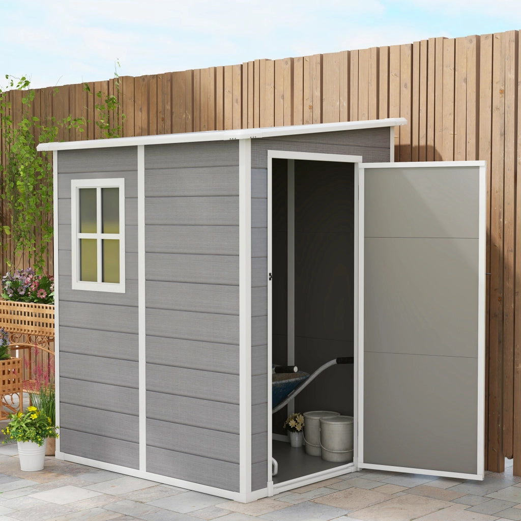 ARMADIO DA GIARDINO 122 x 149 x 192/177 cm Grigio in plastica