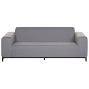 Divano da giardino Rivestimento in tessuto grigio Gambe in alluminio Nero Mobili da esterno per interni Resistente agli agenti atmosferici