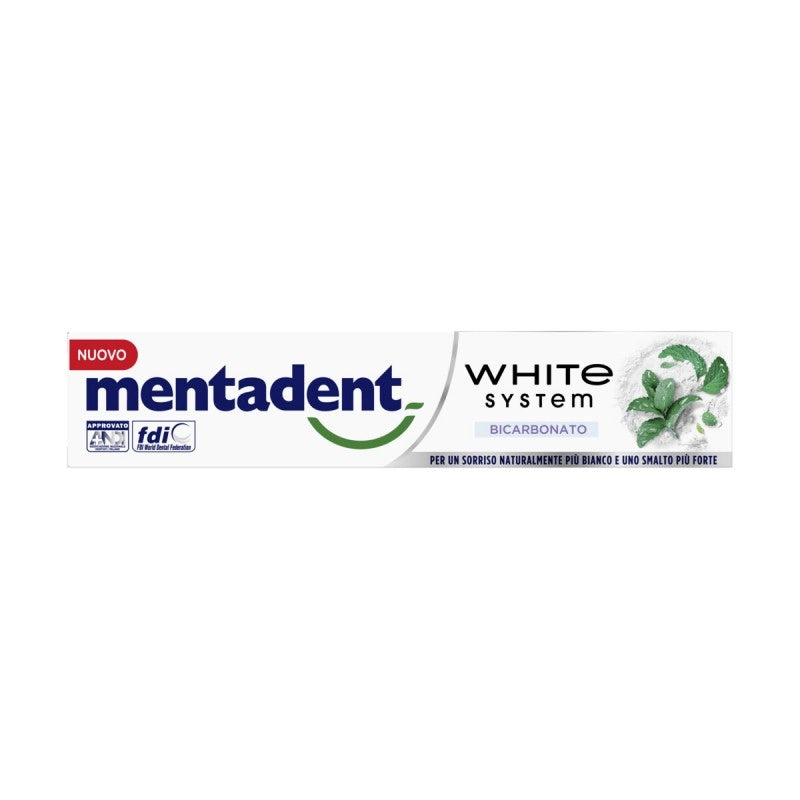 MENTADENT WHITE SYSTEM DENTIFRICIO AL BICARBONATO 125 ML