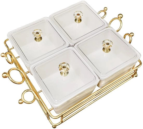 Set di piatti da servizio ceramici multifunzionali - set da 4 - 26 cm