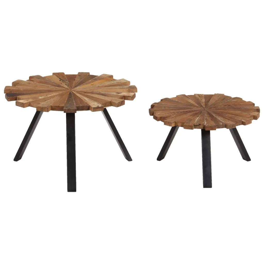Tavolini da Salotto 2 pz in Legno Massello di Recupero 247933