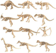 Fossili di Dinosauro 12 Pezzi - Giocattolo di Dinosauro - Scavo Archeologico - Figurine di Gioco - PVC Sicuro - Dettagliate Statuine