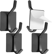 Set di 4 chiodi adesivi, forti chiodi adesivi a doppia testa, adatti per armadi, porte e pareti, non richiede perforazione, in acciaio inossidabile (nero).