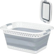 Wasmachine pieghevole con maniglie - vasca da bagno spazievendente - grigio - 27 x 61 x 455 cm - 1 pezzo.
