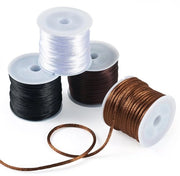 Cordone a coda di ratto 4 rotoli - 2 mm di diametro - 10,93 metri per rotolo - filo satino nylon - per la creazione di gioielli - nodi cinesi - cordone per gioielli