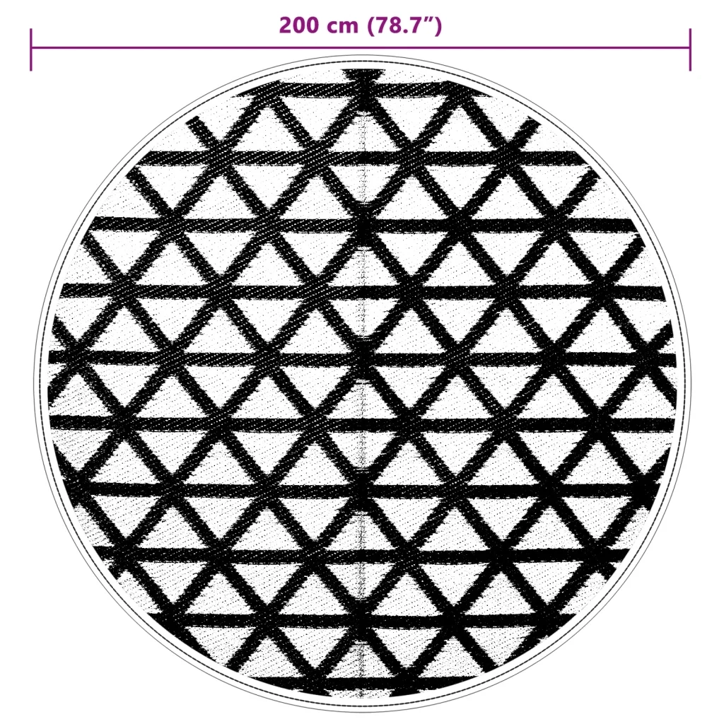 Tappeto da Esterni ARAKIL Nero Ã˜200 cm in PP