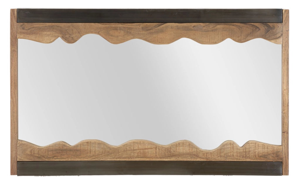 Specchio rettangolare in legno di acacia nilotica Yellowstone cm 120x4x72