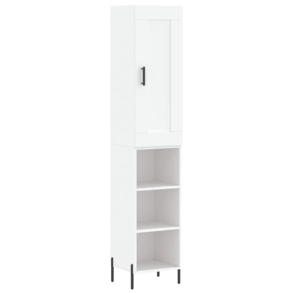 Credenza | Madia | Buffet da pranzo | Armadio da pranzo Bianca 34,5x34x180 cm in Legno Multistrato
