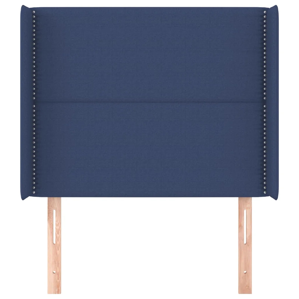 Testiera ad Orecchio-Testata con Orecchie Blu 93x16x118/128 cm in Tessuto 448411