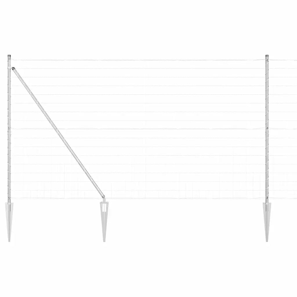 Recinzione da Giardino | Recinzione con Posto Argento 1,5 x 10 m Acciaio