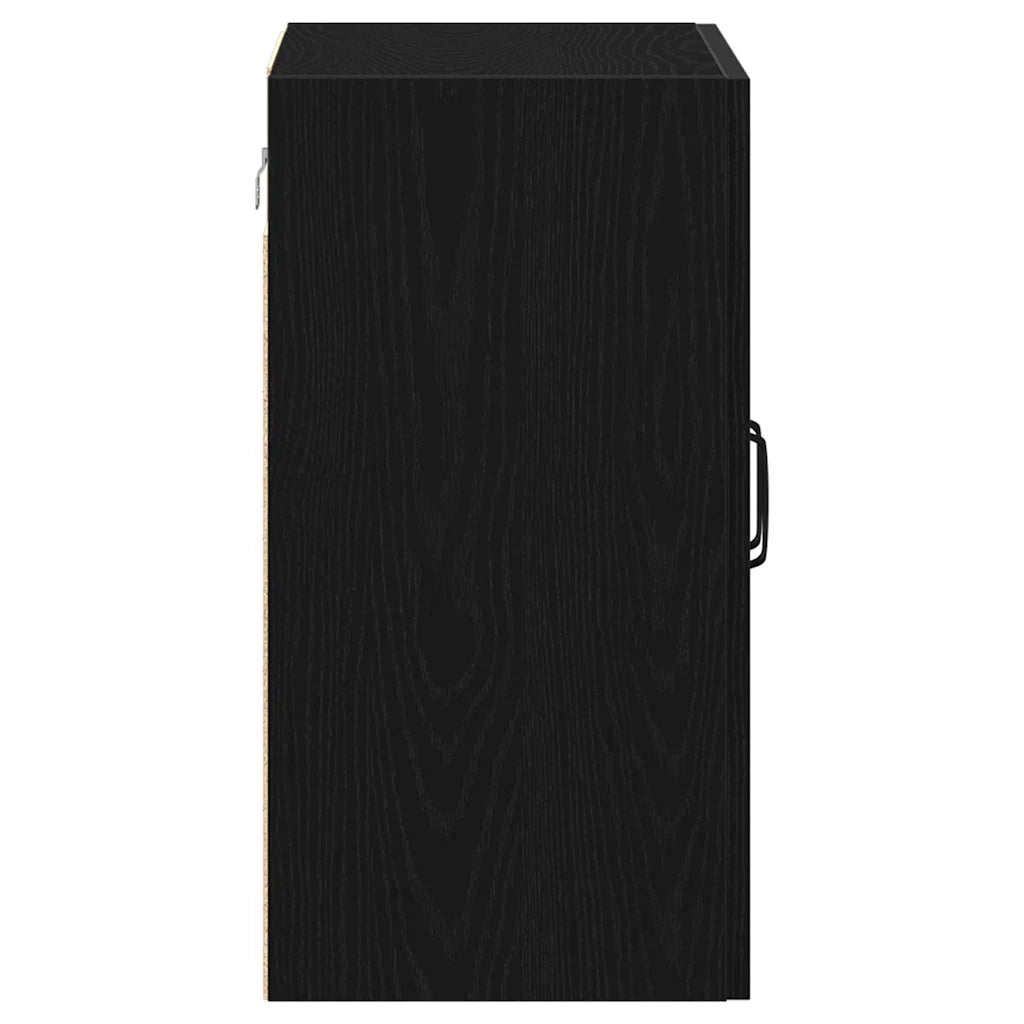 Mobiletto da Parete Rovere Nero 60x31x60 cm in Legno Massello 862113