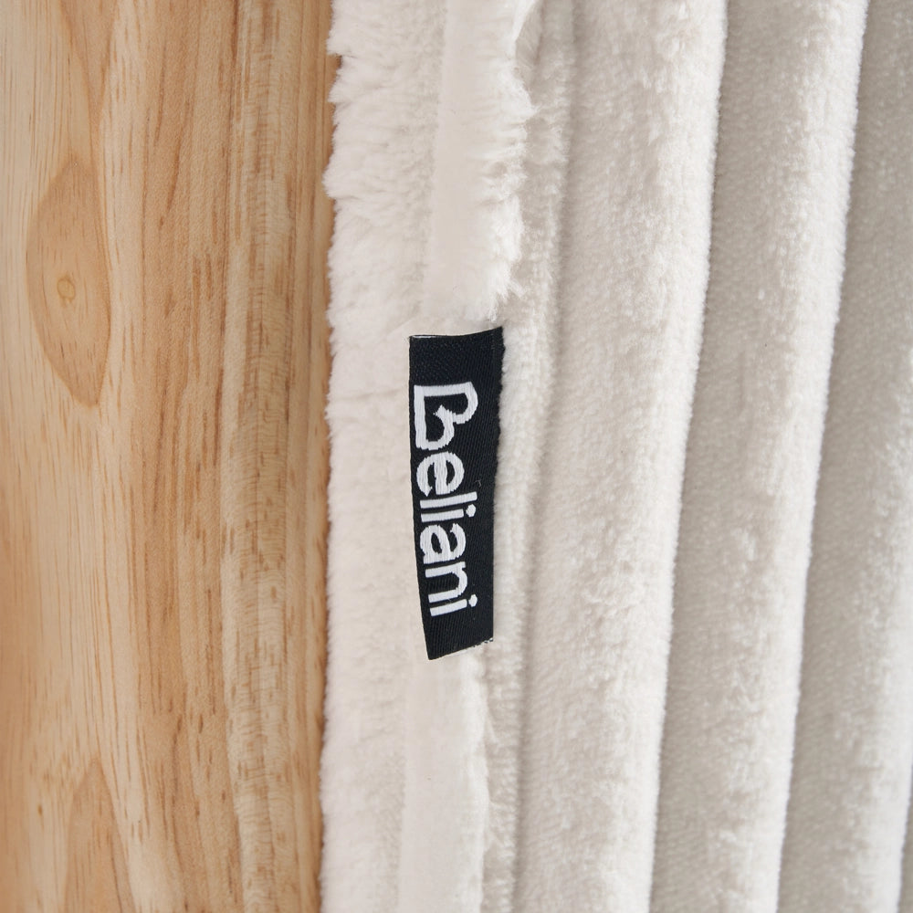 Poltrona a dondolo in velluto a coste Rivestimento in stile vintage Struttura in legno Bianco