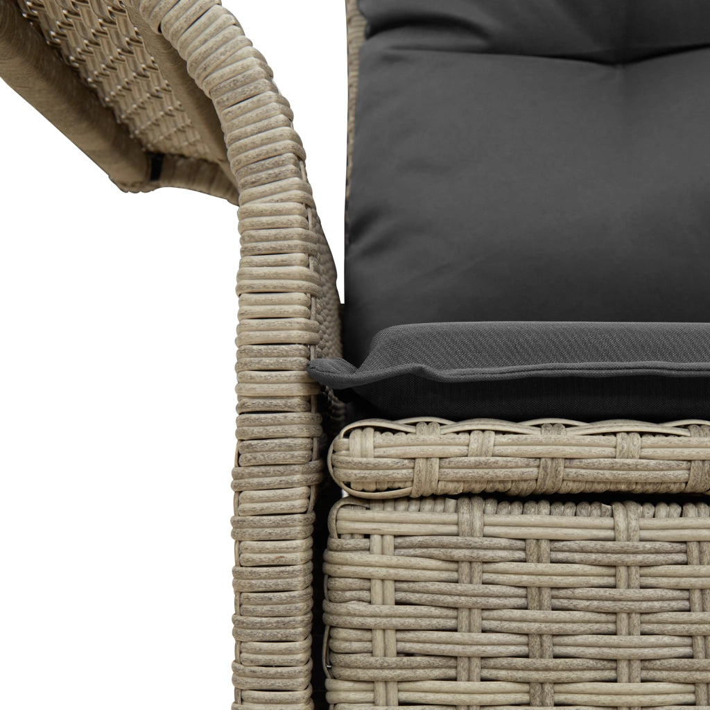 Divano da Giardino a 2 Posti con Cuscini Grigio Chiaro in Polyrattan