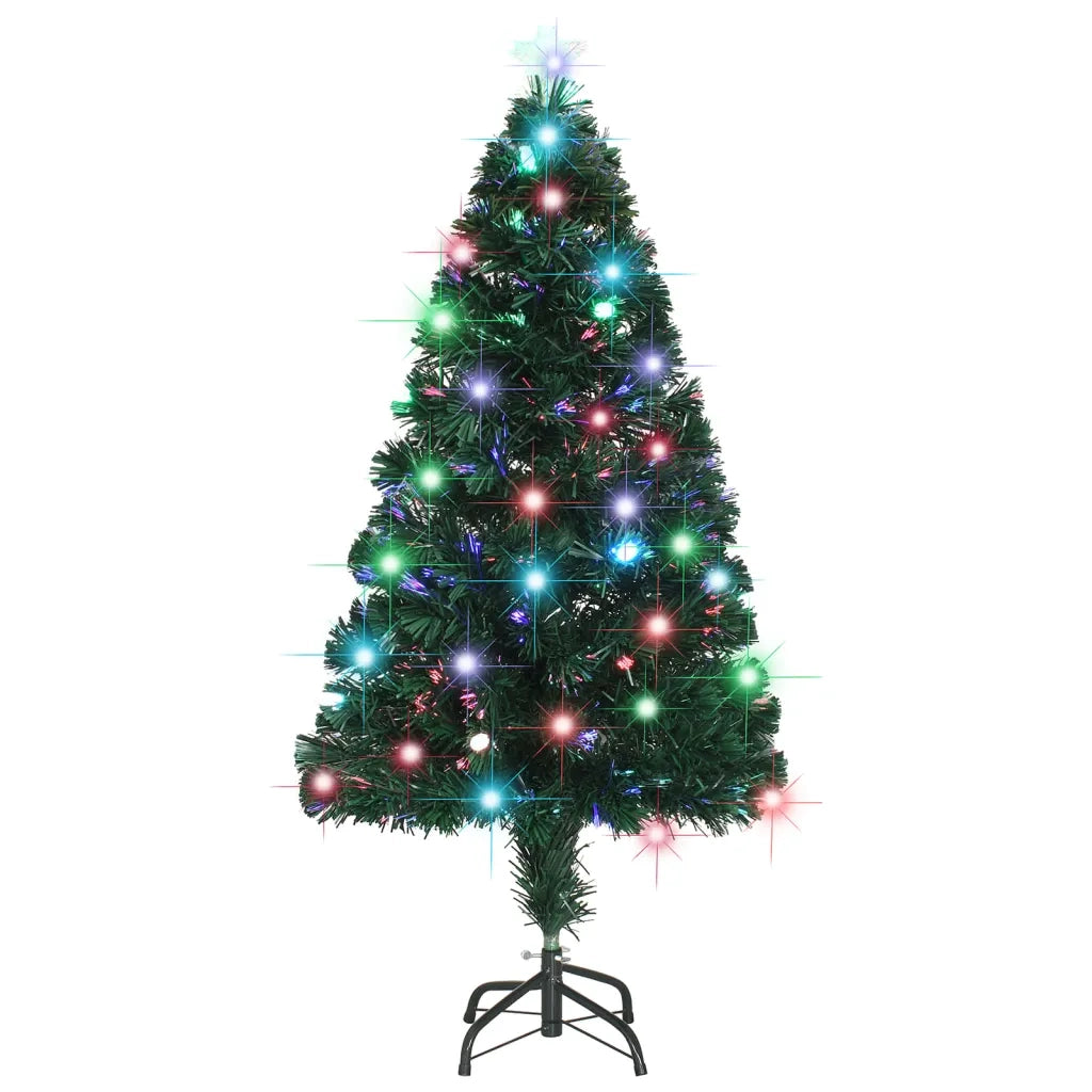 Albero di Natale Preilluminato con Supporto e LED 120 cm Fibra Ottica 284300