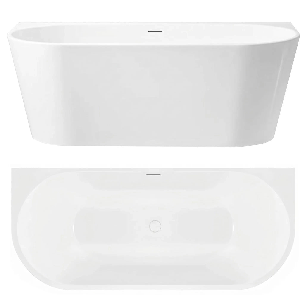 Vasca Bagno A Parete Capri 170cm Copritappo rame spazzolato