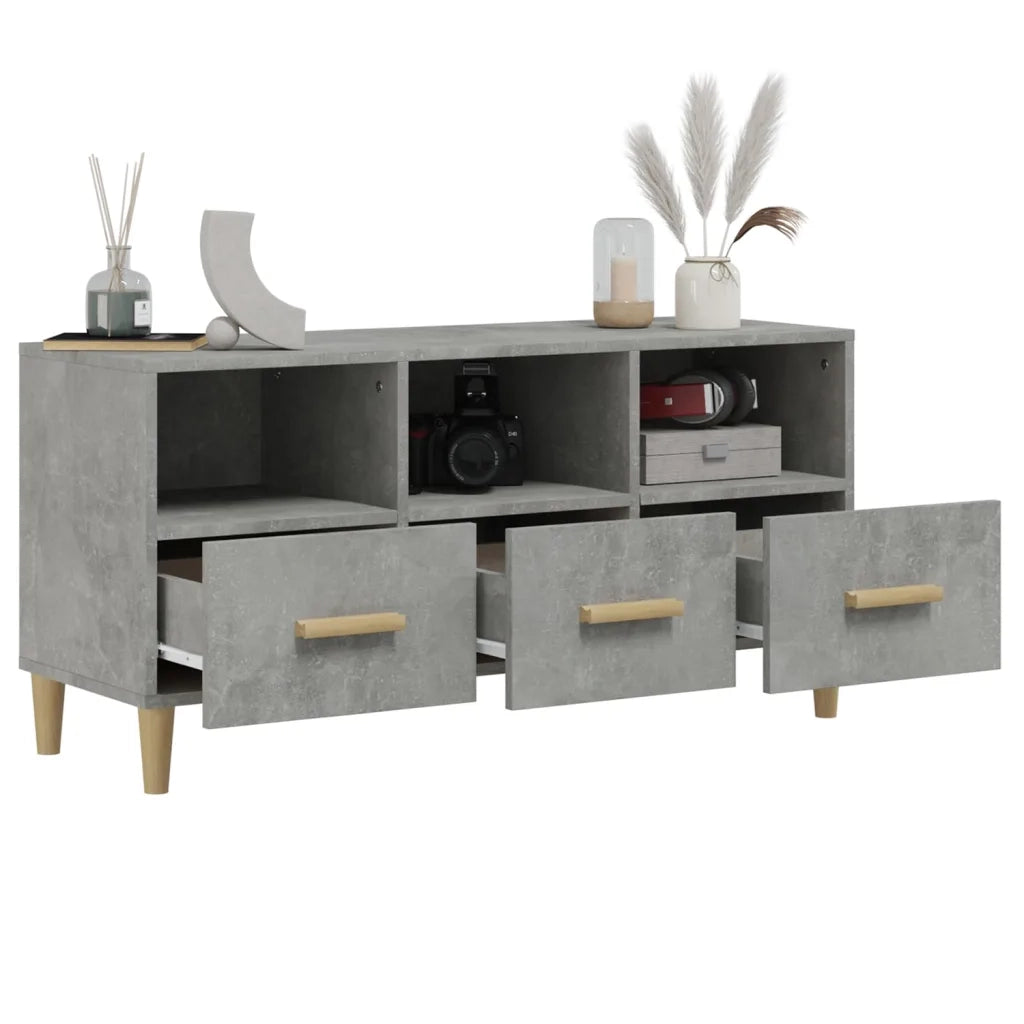 Mobile Porta TV Grigio Cemento 102x36x50 cm Legno Multistrato 812604