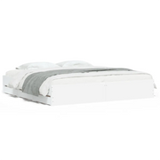 Letto matrimoniale | Letto per adulti | Giroletto con Cassetti Bianco 160x200 cm in Legno Multistrato