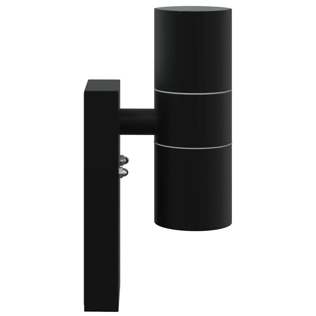 Applique da esterno cilindrica dal design minimalista 7 x 10 x 22 cm luce calda acciaio inox nero 02_0056543