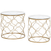Tavolino da Salotto ¨C zephmum ¨C Impilabile, Art Deco, Metallo, Vetro, Oro
