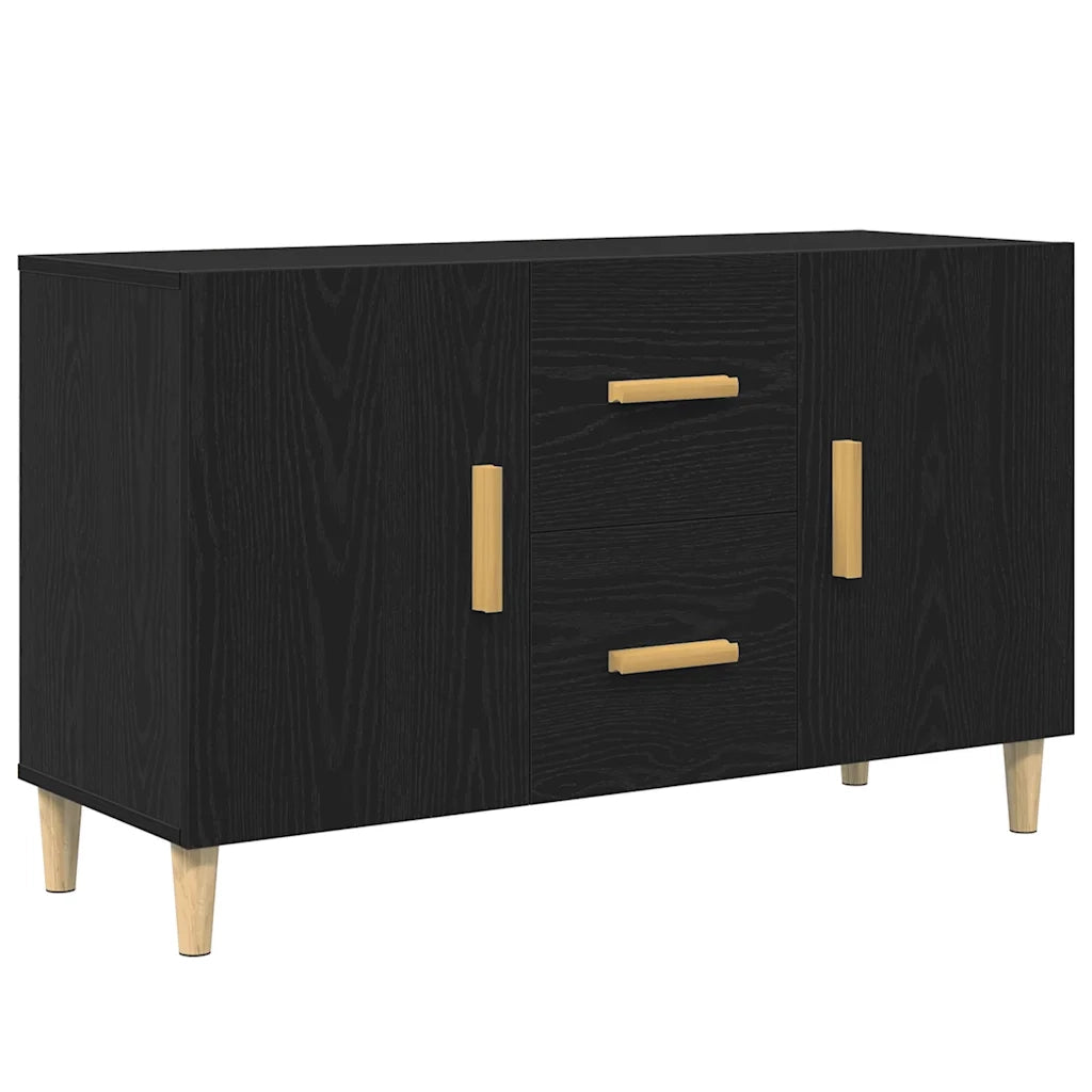 Credenza-Buffet-Armadio da cucina Rovere Nero 100x36x60 cm in Legno Multistrato