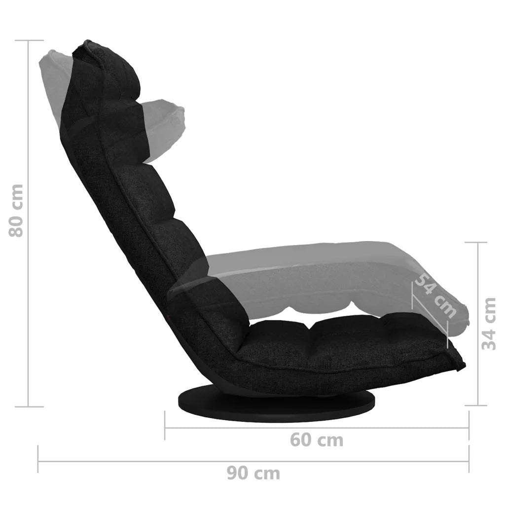 Sedia da Pavimento Girevole Nera in Tessuto CFW7651173