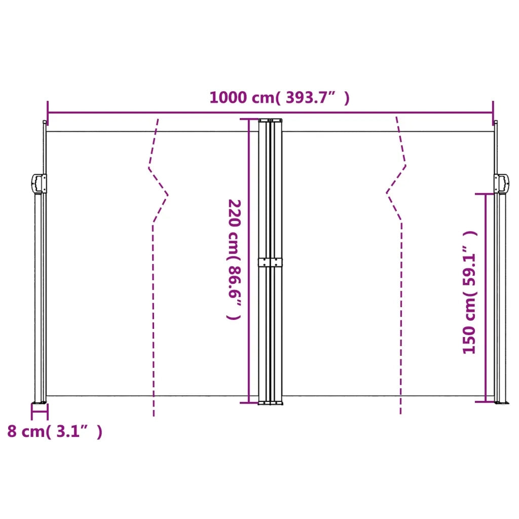 Tenda da Sole Laterale Retrattile Terracotta 220x1000 cm