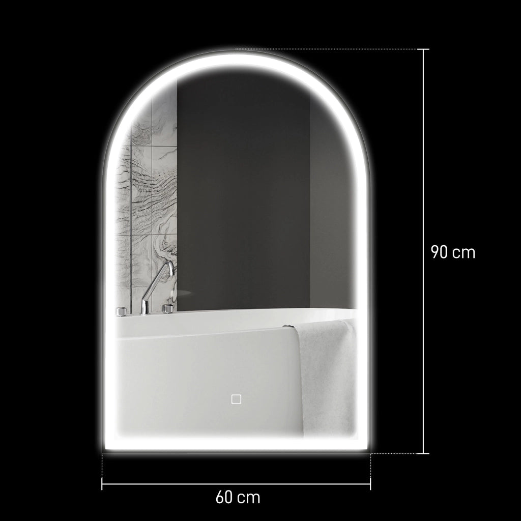 Specchio da Bagno LED ¨C Minimal ¨C 90x60cm Bianco Grigio Nero