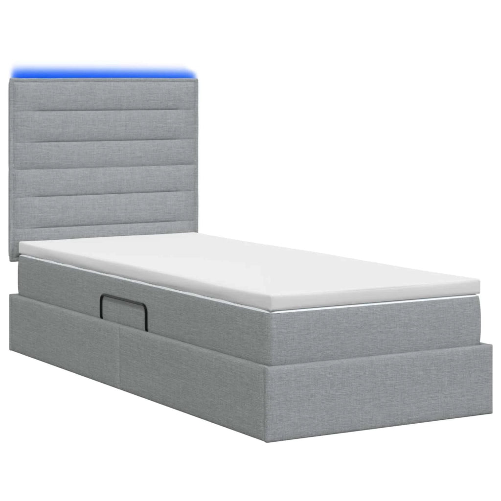 Letto con contenitore LED e materasso Grigio Chiaro 3459861